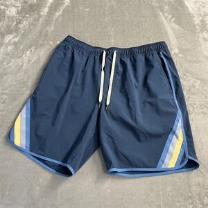 Fair Harbor Shorts Mens XL Blue Striped Swim Trunks Lined Elastic Waist Pockets